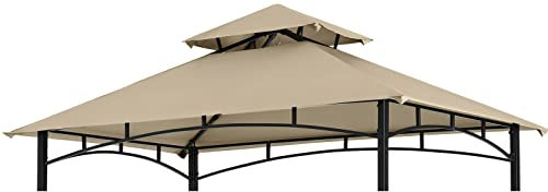COOSHADE Ersatzdach für Grillpavillon, doppelstöckig, für den Außenbereich, passend für Modell L-GZ238PST-11 (Beige)