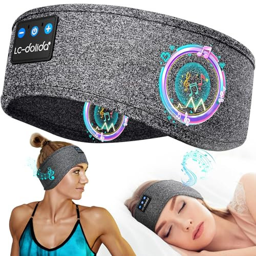 LC-dolida Bluetooth Schlafkopfhörer Stirnband V5.4 Zum Schlafen, Sportskopfhörer Für Training, Joggen, Yoga, Reisen, Gaming