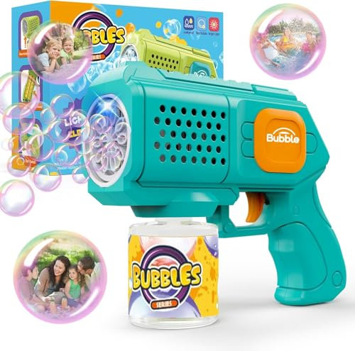 Panamalar Elektronische Seifenblasenpistole, Bubble Gun Kinder mit Seifenblasenlösung, Bubble Machine Toys 5000+ Blasen Outdoor Geschenk für Geburtstag/Party/Hochzeit, Bubble Gun 3-10Jahr