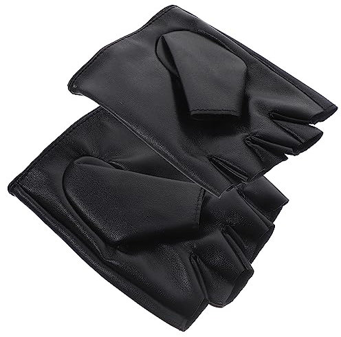 BESPORTBLE Hälfte Finger Kinderhandschuhe Aus Hochwertigem Kunstleder Praktisches Outdoor-Accessoire Für Jungen Und Mädchen Für Sport Und Reiten Jahre Schwarz