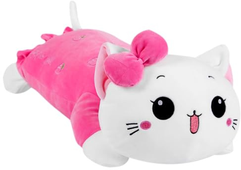 HOXSNII Gatito Muñeco de Peluche, Cojines de Peluche Juguetes de Peluche Almohada de Felpa Kawaii Figura de Peluches Juguetes Almohada de Peluches Regalo Cumpleaños para Niños