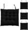 Hengrongshen 4 Pièces Coussins de Chaise d'Intérieur Noir, Coussin de Chaise 40 x 40, Coussin Chaise avec Liens, Coussin Chaise Exterieur pour Chaise de Bureau, Chaise d'Ordinateur, Chaise de Jardin