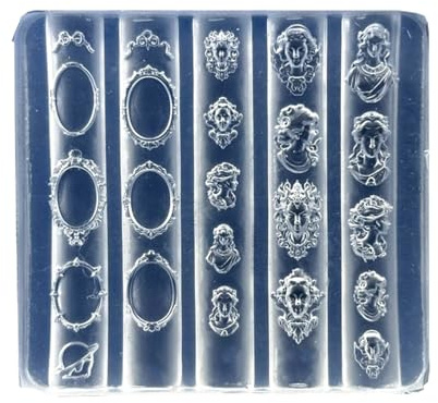 Moule en silicone avec cadre en forme de femme pour créer des décorations d'ongles uniques Medusa
