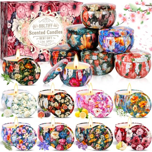 BBLTIFF Candele Profumate, 16 Pezzi Set Candele Profumate, Candele Decorative, Candela Profumata Regalo Cera di Soia Naturale, per Bagno, Matrimonio, Yoga, Natale, Regali di Compleanno (16 Profumi)