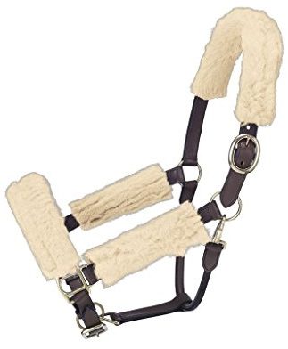 Tough1 Fleece Halter Set - Horse - Natural