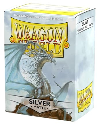 Dragon Shield | Standard Size Card Matte Sleeves | 100 CT - Smooth & Tough Premium TCG Sleeves | Compatible with Pokemon, Flesh & Blood, One Piece & Magic the Gathering | Silver