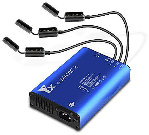 Yangers DJI Mavic 2 Zoom / 2 Pro/Mavic Enterprise Multi-Ladegerät, Parallel Simulations-Ladehub, Smart Rapid Balance Dock Station für 3 Flight Akkus, Fernbedienung für Smartphone Tablet