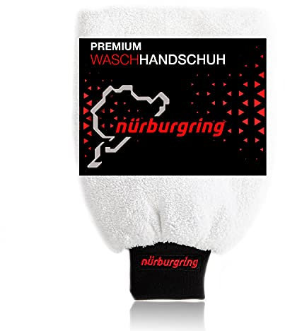 Nürburgring ® - Waschhandschuh Supreme - Autowaschhandschuh aus Mikrofaser - extrem saugstark - Microfaser Handschuh für die perfekte Autoreinigung - Wash Mitt
