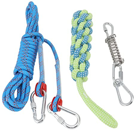 Spring Pole hundrep leksak, rostfritt stål fjäder-hund-bungee-rep för utomhuslek