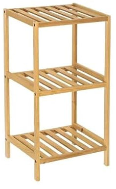 Relax World Scaffale da Bagno Portaoggetti 3 Ripiani Legno di Abete, Mensole a Colonna Multiuso, Organizer Libreria Cucina, Garage, Giardino, Libreria Colore Naturale, Cm (35x30x70)