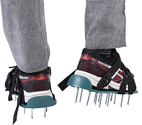 Fdit Sandali Arieggiatori per Prato Resistenti alla Foratura Scarpe Chiodate per Resistenti per Un'aerazione Efficace del Terreno per Gli Appassionati di Giardinaggio (4 Cinghie)