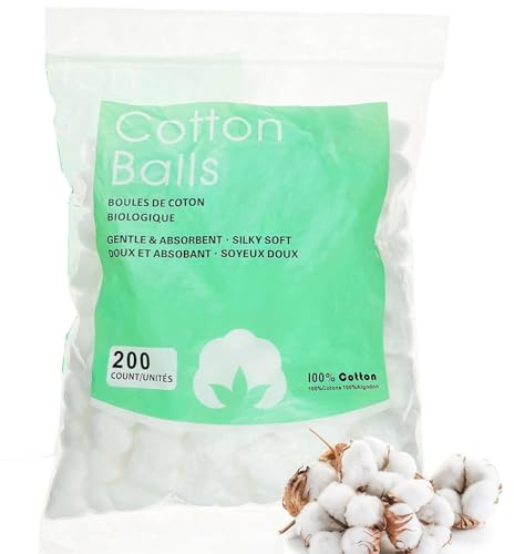 JOAAZAR Lot de 200 petites boules de coton naturel