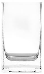 Square section vase in transparent glass - Measures 8 x 8 x 14 cm