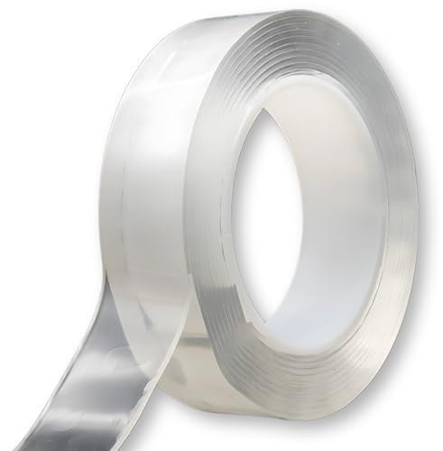 GTSE Double Sided Mounting Tape - Heavy Duty Adhesive 30mm x 3m Clear Nano Tape for Picture Hanging, Removable Sticky Pads, Posters, Wall Décor, Carpets, DIY Projects – Strong & Versatile Solution
