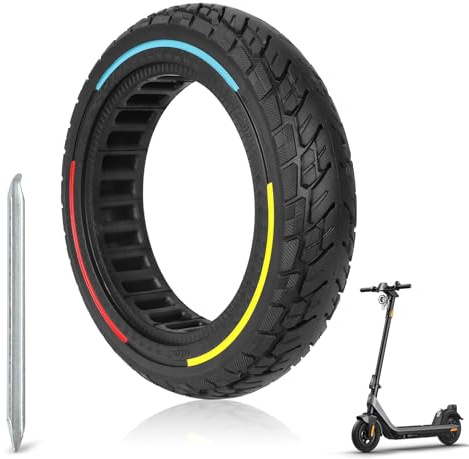 Tumacado 10 x 2.125 Rueda macizo para Patinete Electrico，250 x 54 Ruedas Patinete para Ninebot F20 F25 F30 F40，10 Pulgadas Neumáticos Delanteros/Traseros Antideslizantes y Antipinchazos 1PCS