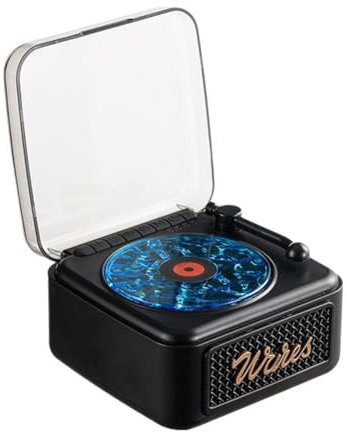 Mini tourne-disque avec Bluetooth Audio Portable Vintage Boîte d'écoute Musique J9L3 Ripple Sea Water Speaker Surround to Sound