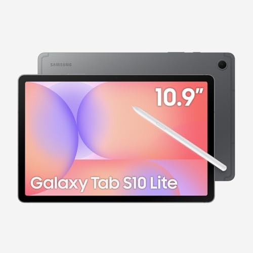SAMSUNG Galaxy Tab S10 Lite con S-Pen, 128 GB, 6 GB RAM, solo Wi-Fi, LCD 11 pollici 90 Hz, Android 15 WiFi 6 Tablet, batteria per tutto il giorno, modello internazionale X400, bundle con scheda SD da