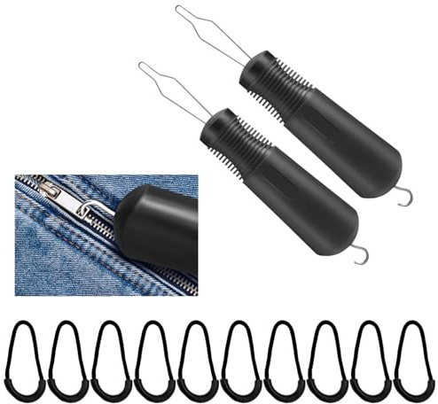 Aide pour Boutons,Crochet de Bouton Aide à l'habillage,Boutons D'aide à Une Main, Outil d'aide à l'habillage,Crochet Enfile-bouton,Tirette de Fermeture Aide,Bouton Outil Crochet,2 Pièces