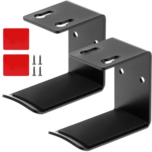 QWORK® 2 st hörlurshållare i aluminium för bord och vägg – utrymmesbesparande hörlurshängare med lim eller skruvar