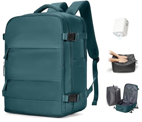 BJLFS Ryanair handbagage 40 x 30 x 20 vakuum ryggsäck handbagage ryggsäck för flygplan liten reseryggsäck dam med skofack för män vattentät ryggsäck med laptopfack för 14 tums bärbar dator, F09