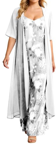 Elegante Vestido Sin Mangas de Gasa con Estampado Floral y Capa Transparente para Mujer Conjunto Casual de Verano Dos Piezas