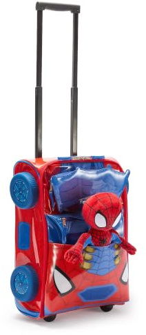 Disney Store Official Spidey Rolling Luggage for Kids – Spidey and His Amazing Friends Travel Suitcase with Soft Toy 45 x 35 x 15 cm