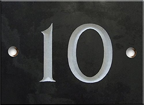 Engraved Slate House number sign - 1 to 99 (select your number here) - number 10 (Same Day Dispatch by 1st class Post!!!)