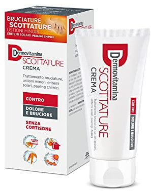 Dermovitamina SOS Scottature Crema - Per il Trattamento di Bruciature, Ustioni Minori, Eritemi Solari e Peeling Chimici - Contro Dolore e Bruciore - Crema Doposole - Senza Cortisone - 150ml