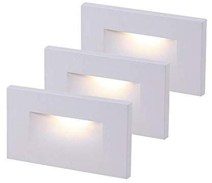 CLOUDY BAY 120V Dimmable LED Indoor Outdoor Step Light,3-Pack,3000K Warm White,Stair Light,White Finish