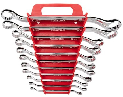 TEKTON 45-Degree Offset Box End Wrench Set, 11-Piece (6-32 mm) - Holder | WBE24411