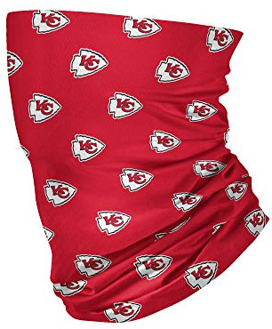 FOCO NFL Kansas City Chiefs Neck Gaiter, One Size, Mini Print Logo