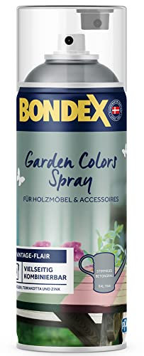Bondex Garden Colors Spray gris béton harmonieux (RAL 7040) 0,4 l pour 4 m² | Style vintage pour meubles et accessoires | Secouer et pulvériser | Mat satiné | Peinture aérosol