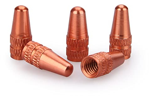 kwmobile 5x Valve Cap - Metal Tire Valve Dust Caps for Sclaverand Valve/Presta Valve/French Valve - Tire Caps for Bike, Road or Mountain Bike