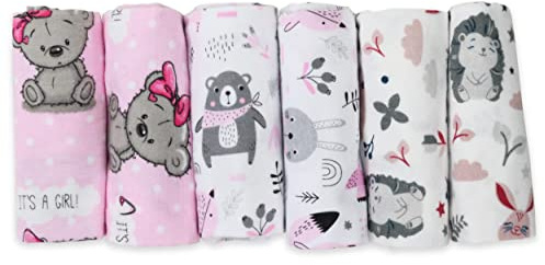 FENSILO Panni in Molton, confezione da 6 - Pannolini in flanella al 100% in cotone - 80x80 cm, Panno per bimbo per proteggere dal bavettamento, Pannolino in flanella in Molton, Unisex per ragazzi o
