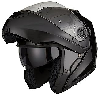 EOLE Casco modular SUBTLE negro brillante, con homologación ECE R 22.06 – Talla XS (53–54 cm) – Calota de ABS