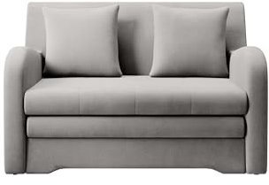 mb-moebel Schlafsessel Sofa mit Schlaffunktion und Bettkasten Couch für Wohnzimmer Schlafsofa Sofagarnitur Polstersofa - 130x85x103 cm - AMIRO (Hellgrau - Nube 03)