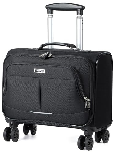 Lekebobor Rolling Laptop Bag, Rolling Briefcase for Women Fits Up to 15.6Inch Laptop Briefcase on Wheels,Quilted Black