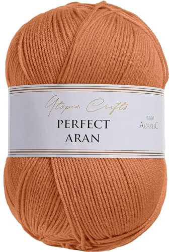 Utopia Crafts Aran Knitting and Crochet Yarn, 400g (Potters Clay)