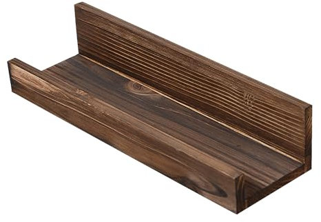 IGTOPS Mensola da parete, in legno senza forature, a forma di U, rustica, per soggiorno, in legno, con un labbro, in legno massiccio, per cucina, soggiorno (set da 1), 1ER SET