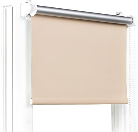 Fenster DEKOR - Rollos Für Fenster Ohne Bohren Beige - Verdunkelungsrollo B85 x H120 cm - Klemmrollo Verdunkelung - Fensterrollo Für Balkontüren - Verdunklungsrollo Leicht Zu Installieren - Klemmfix