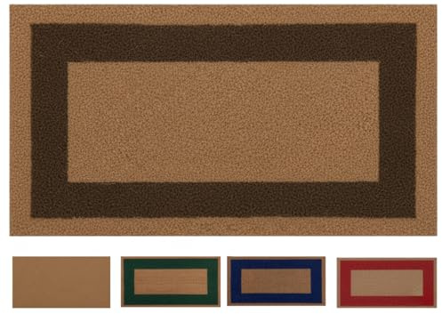 SERDECO DECORACION. Zerbino in cocco naturale. Premium con bordo antiscivolo per interni ed esterni. (Marrone, 50 x 90 cm. 17 mm)