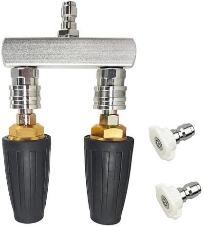 Mulcort Embouts de buse pour nettoyeur haute pression, double buse turbo et embouts de buse de nettoyeur haute pression, accessoires 2 en 1 pour nettoyeur haute pression, 4000 PSI, raccord rapide 1/4