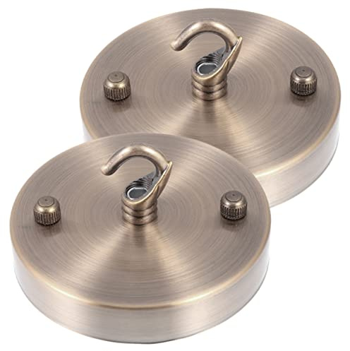 WATIIFUFU Kit 2 Pezzi Piastra di Copertura del Soffitto in Lega di Alluminio e Ferro Gancio per Lampadari Stile Europeo, Facile da Montare e Resistente, per Aggiornare Lampade a Soffitto