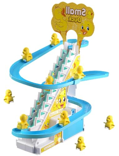 Pequeños Juguetes De Escalada - Deslizante De Pato Automático con Escalera | Baby Gift Led Lights Music Roller Coaster para Niños | Preciosos Pingüinos Diapositivas para Decoraciones