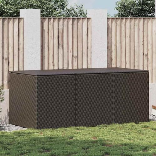 Generico Baule da Giardino in Polyrattan 180x90x70 cm Marrone,Mobili da giardino,Cassapanche da esterno-46478
