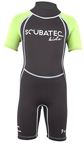 SCUBATEC 3mm Kindershorty Kids Wave, schwarz-grün, 140-146 (M)