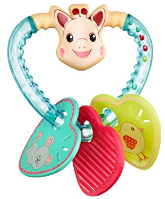 Sophie la Girafe – Hochet Cœur Fresh Touch – Dès 3 Mois – Sophie, Joséphine, Margot & Kiwi | Léger, Poignée Adaptée Petites Mains & Médaillons | Jouet Éveil Sensoriel | Cadeau Bébé