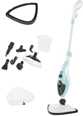 10 in 1 1500W Neo® Hot Steam Mop Cleaner Floor Carpet Window Washer Hand Steamer with 2 Pads (Blue)