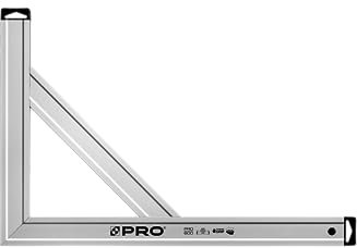 PRO Escuadra de tope de aluminio anodizado plata con refuerzo - Dureza 9 en la escala de Mohs - escuadra de construcción - escuadra de cerrajero - 40x60cm