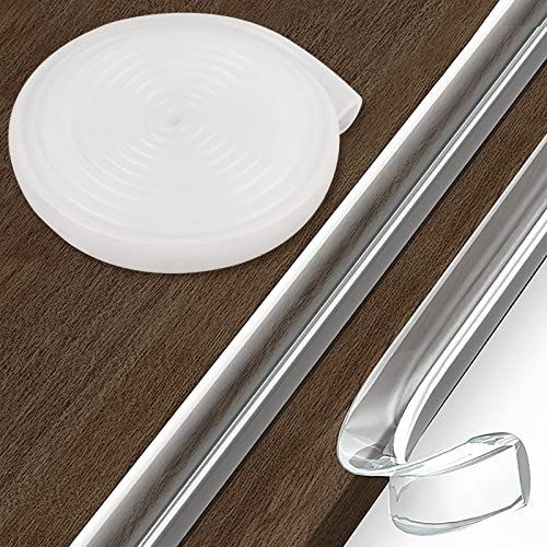 Loiion Kantenschutz 100% Silikon - Baby Vormontierter Klebestreifen, Selbstklebend Kindersicherung für Glastisch Möbel - Weich Tischkantenschutz, 1m Klar